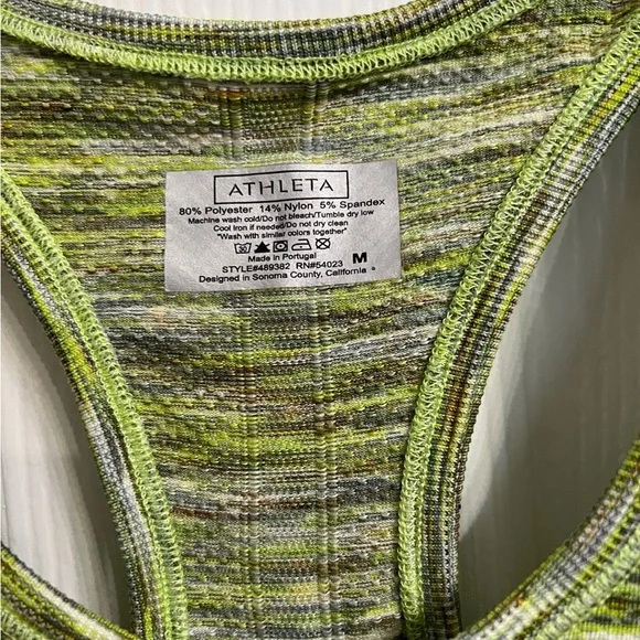 ATHLETA Fast Track Ruched Compression Tank Top Green Gray size medium - Picture 3 of 7